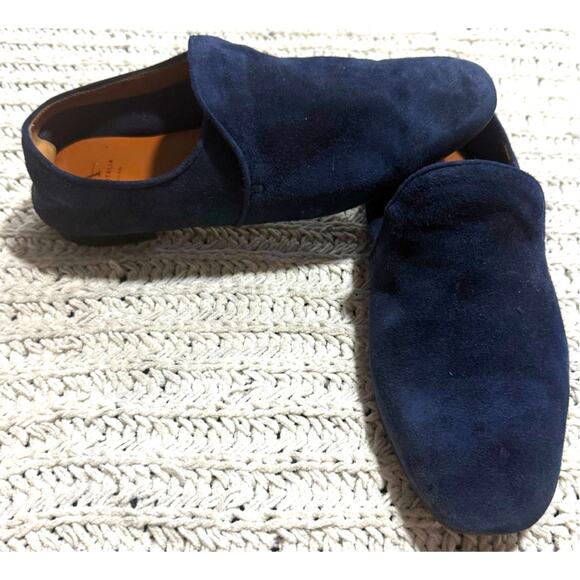 Aquatalia Revy Soft Suede Loafers Italy Weatherproof Flats Women's Size 7 Blue - Picture 1 of 12